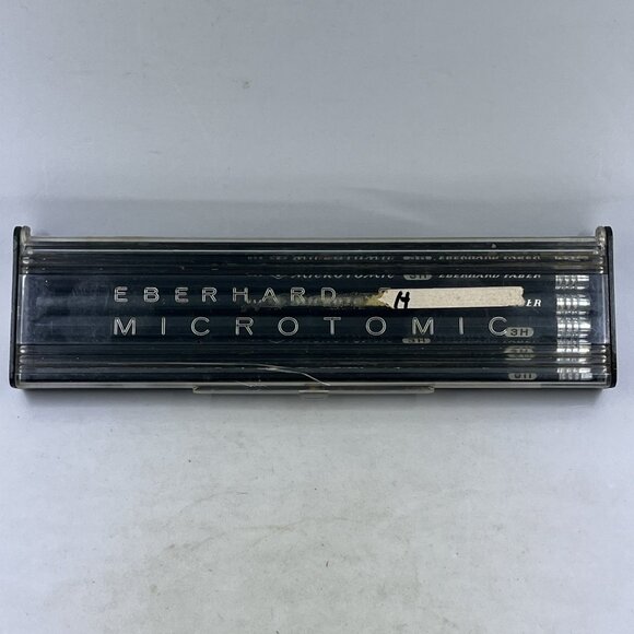 Vintage Eberhard Faber Microtomic 3H Woodclinched 600 Lot Of 5 In Plastic Case - Picture 3 of 11